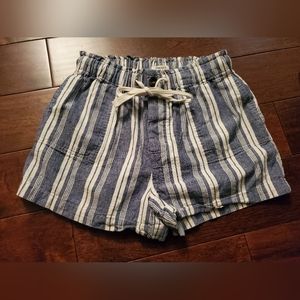 Linen shorts blue and white size medium women's by Forever 21